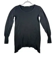 Athleta Womens Asymmetrical‎ Hem Long Sleeve Sweater S Gray Cashmere Goth READ