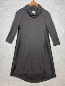 Saturday Sunday by Anthropologie Dress XS Charcoal Gray Cowl Neck Tunic Swing