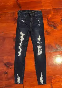 American Eagle Skinny Jeans Ripped Dark Wash