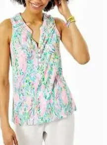 Lilly Pulitzer Essie Tank Top in Unicorn of the Sea Print Size XXL