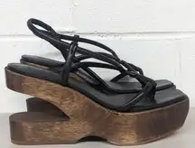 NEW 42 US 12 Cult Gaia Nela Platform Open shoes leather Strappy Slingback Heel