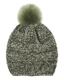 NWT L.I.B. New York thick chenille knit beanie with pompom