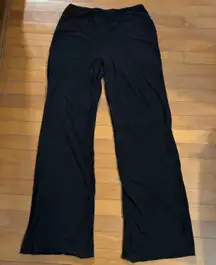Lunya Size M Double Layer Lounge Pants Bootcut Pima Cotton Black Pockets FLAW