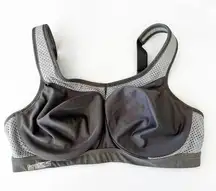 Glamorise Sports Bra 36D Gray Compression Tank Running Sport Elite‎ Performance