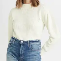 English Factory Ivory Puff Sleeve Crewneck Sweater Size XS