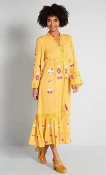NWT Frock & Frill.‎ Modcloth Sunshine of Your Love Yellow Floral Midi Dress Sz 6