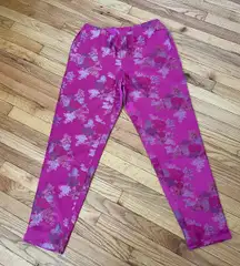 NWOT  Silk Floral Print Formal Evening Trousers Embroidered Brocade Jacquard  Vintage Y2k Skinny Pants crop ankle Culottes High Waist Slim Straight