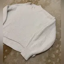 Maeve Easy Mock Neck Ribbed pullover sweater white women’s size medium