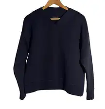 COS V Neck Sweatshirt Sweater Size Small Navy Blue Oversized Boxy