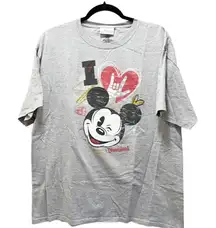 Disney Parks Authentic Original I Heart Mickey Mouse Gray Short Sleeve T-shirt L