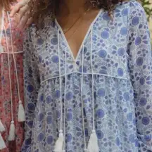 Christy Dawn Paloma Dress in Nilah Floral Blue Size XL