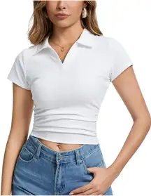 White collared cotton tee