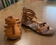brown high top sandals 