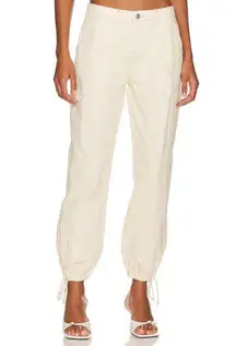 superdown  Kayla Cargo Jogger Pants Off White Size 26 Cotton Baggy Utility NEW