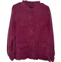 Anthropologie Sanctuary Burgundy Fringe Jacket