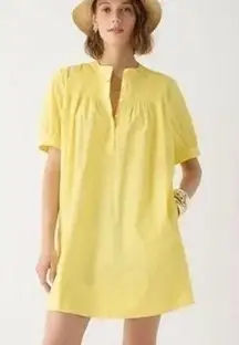 J CREW Short-sleeve mini shirtdress in cotton poplin Yellow Size XS Extra small