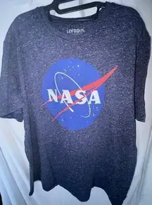 Hybrid NASA Logo Women's Blue Speckled T-Shirt, Size 3XL, NWOT