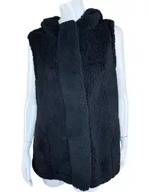 Koolaburra by UGG Brushed Back Sherpa Cozy Vest Dark Night Black Medium NWOT