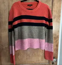 Olivaceous Stripes Sweater Boho Sweater. Size Medium