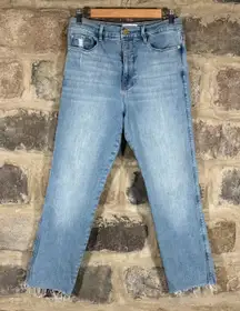 Frame‎ Le Sylvie Crop Jeans Light Wash Raw Hem Size 30