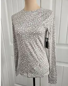 Hurley Womens S Base Layer Rashgaurd Brush Stroke Print Thumb Slit Nwt Upf 25+