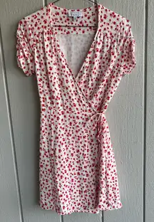 & Other Stories Wrap Mini Dress in Red Floral Print Size 6