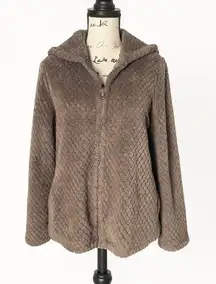 Love to Lounge Women’s Cozy Zip Up Hoodie Size S Textured Oversized Loungewear