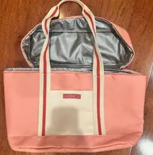 L*Space Coastal Pink Peach Color Shoulder Straps Insulated Lining Cooler Bag