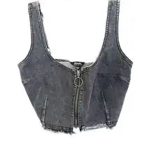 Afends denim  cropped top size 8