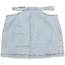 WeWoreWhat Denim Cut Out‎ Mini Skirt in Super Light S NWT