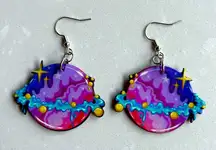 Cosmic Plasma Planet Earrings