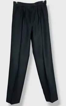 Vintage Georgio Saint Angelo Wool Slacks Pants Black Retro Professional Classic