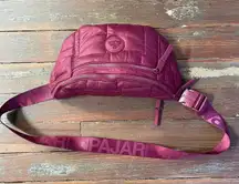 Pajar Canada Quilted Belt Bag Fanny Pack Crossbody Wine Berry Nylon