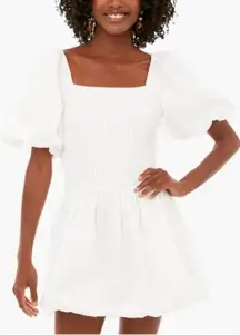 Tuckernuck Hyacinth House NWT Catarina Smocked Puff Mini Dress White‎ Size XL