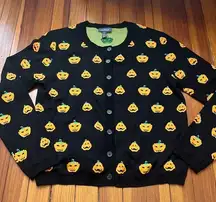 Pumpkin Patch Party Halloween Cardigan Sz L