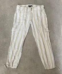 Sanctuary X Anthropologie Striped Linen Cargo Pants Size 29