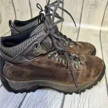 Timberland Brown Ankle Leather Outdoor Hiking Boots 81694 Womens Size 7M