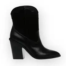 new Dolce Vita ⌘ Nichole Western Chunky Heel Sleek Cowboy Boot ⌘ Black ⌘ 6.5M