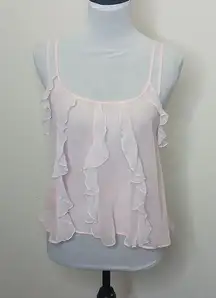 Victoria's Secret pink flowy sheer cop top size small