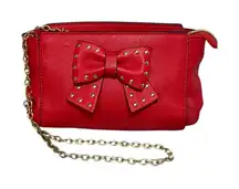 Betsey Johnson Bow Shoulder Crossbody Bag in Red