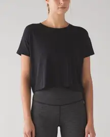 Lululemon Black Cates Crop Tee