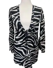 Lauren  SZ SM Zebra Print Beach Dress