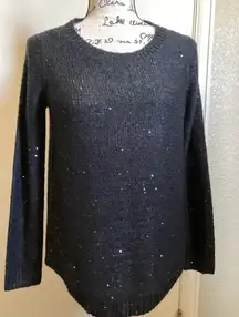 🌞Rafaella Black Sequined Long Sleeve Knit Sweater