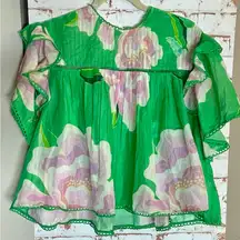 FARM Rio Vibrant Green Striped Top