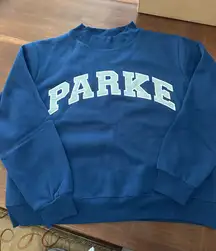 Navy blue and light blue PARKE mock neck