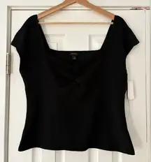 Halogen Knit Black Top Size Large NWOT‎