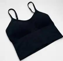 Black Minimalist Sports Bra with Adjustable Straps