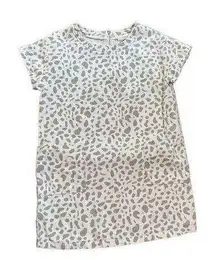 North End denim ivory light brown animal leopard print dress sz M