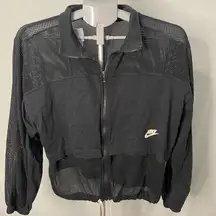 Nike Athletic Sportswear Women's Black Mesh Loose Fit Jacket‎ Size - Medium