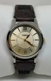 Timex women watch silver tone quartz analog 30MWR 32mm round running